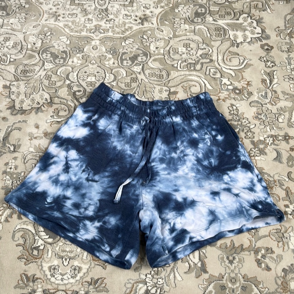 DANSKIN Cute Blue Tie Dye Sweat Shorts Size XS